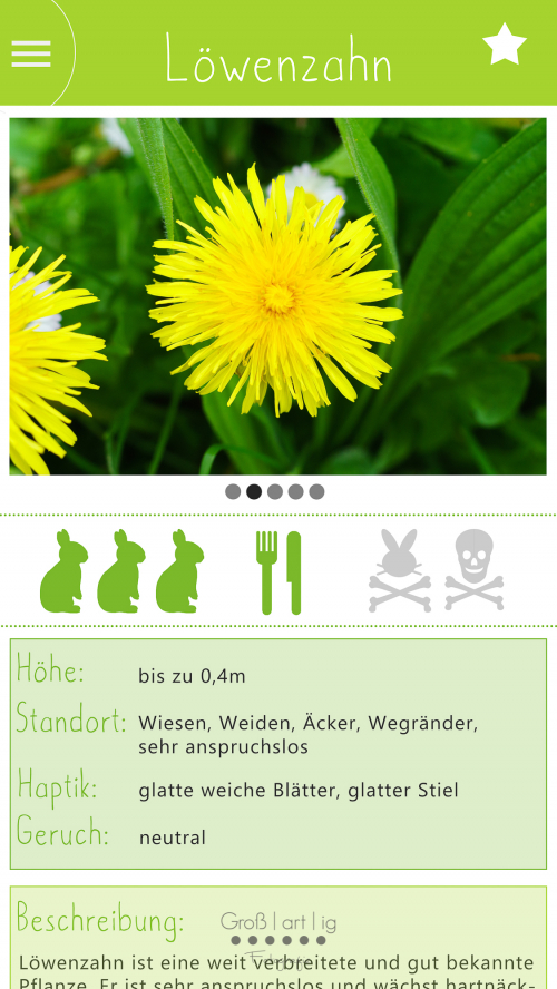 Screenshot, App, Android, Dein Kräuterguide, Dein Kräuterguide für dich und deine Kaninchen, Einsicht, Vorschau